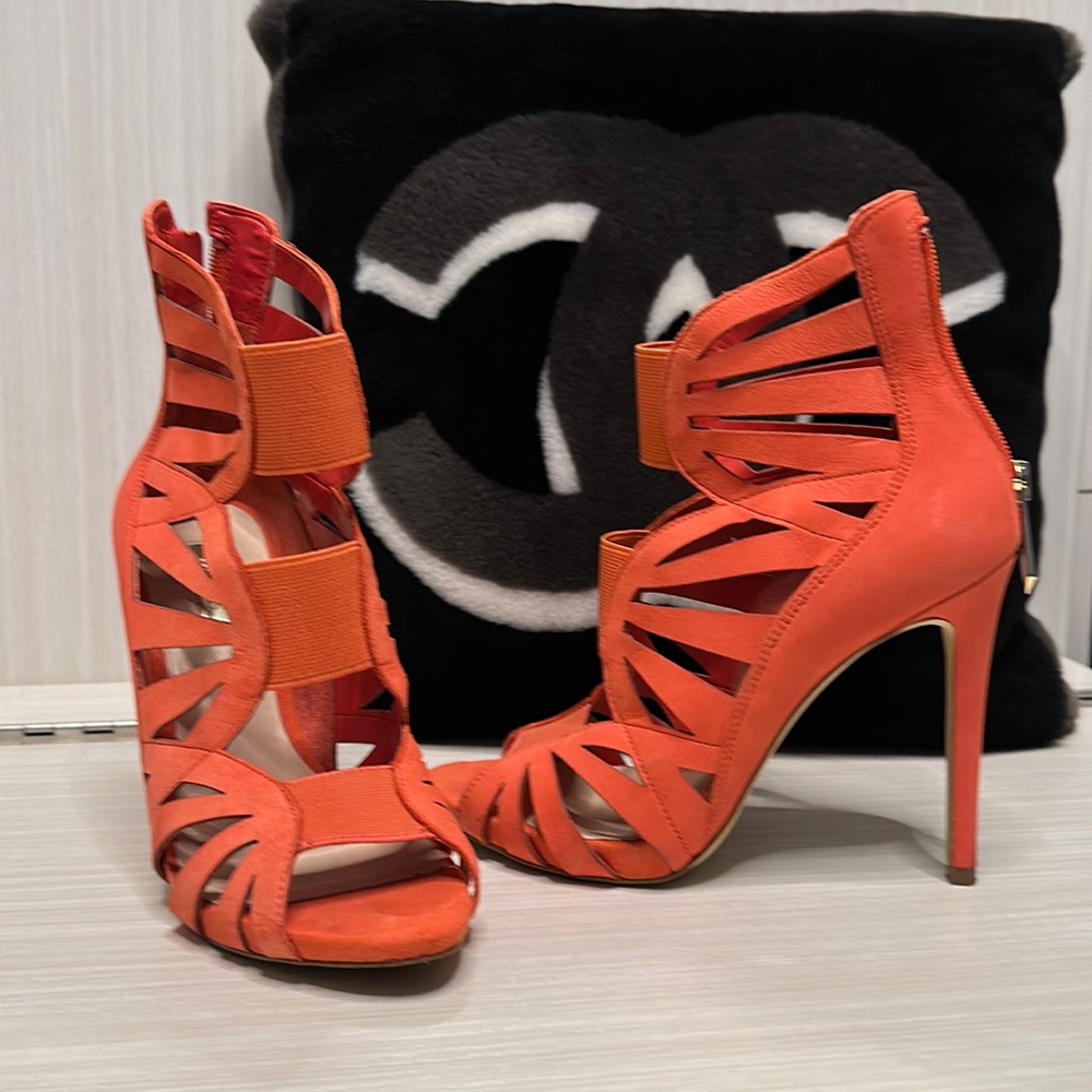 Guess orange stiletto heels